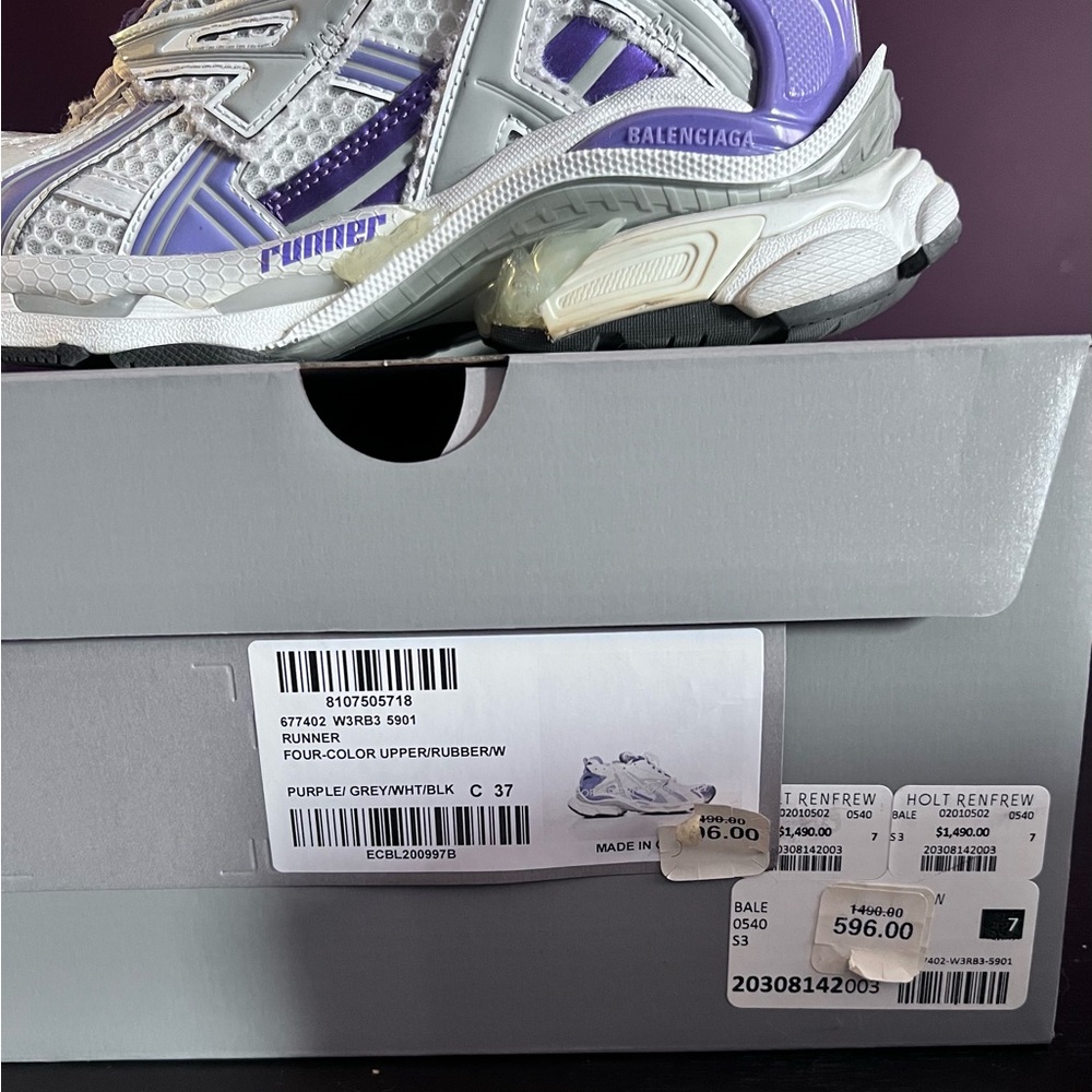 Balenciaga Purple and Gray Sneakers for Dynamic Style
